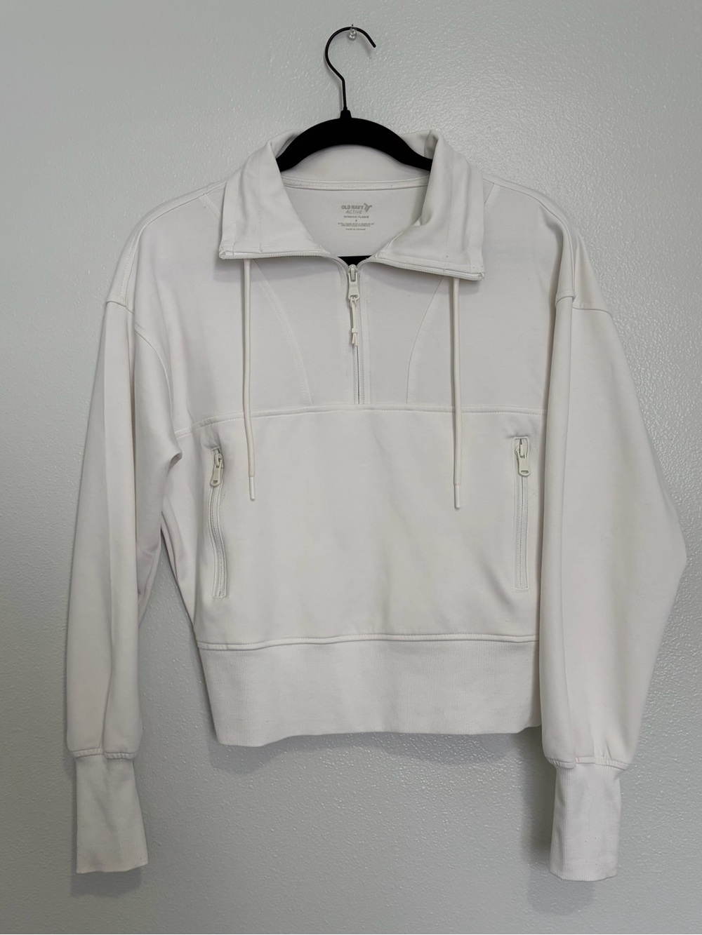 Old Navy Active Dynamic Fleece Cream Half Zip Pullover Sweatshirt Small